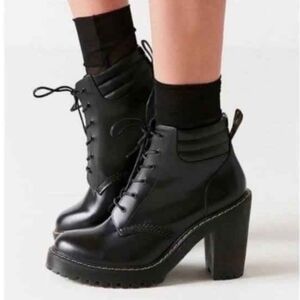 Dr. Martens Black Heeled Persephone Genuine Leather Boots